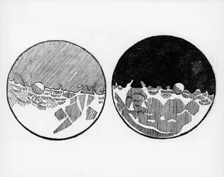 Sketch of the Moon by Galileo Galilei