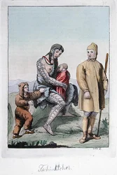 A Chukchi Couple with Their Children, illustration from 