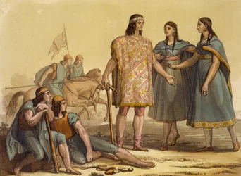 Natives of the Araucani Tribe, Argentina, from Le Costume Ancien et Moderne, Volume II, Plate 37