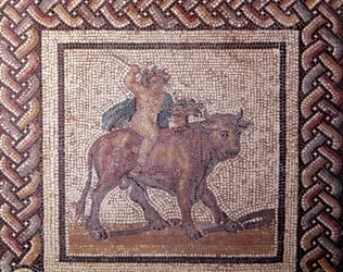 Mosaic Paving Representing a Rustic Calendar: Allegory of Spring Rides on a Bull