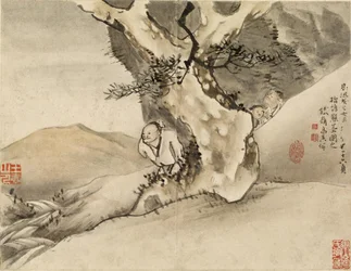 Man Walking by a Tree