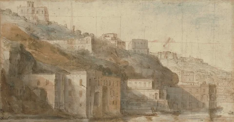 View of Mergellina on the Bay of Naples, with Capodimonte Beyond