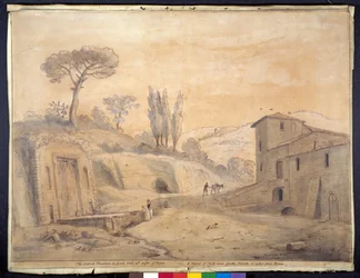 The Antique Fountain and Arch at Grottaferrata, Rome