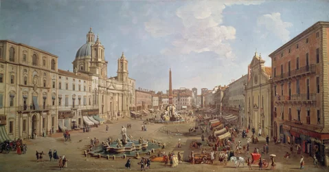 View of Piazza Navona, painting by Gaspar van Wittel or Gaspare Vanvitelli, Italy