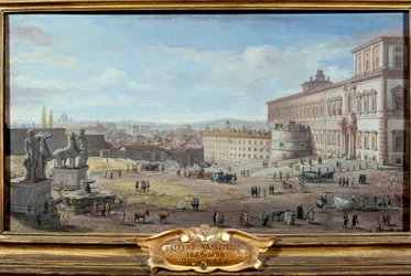 View of Rome with the Quirinale Palace and Piazza in the Foreground