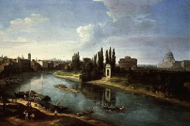 View of the River Tiber in Rome, from the north