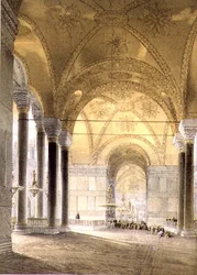 Haghia Sophia, plate 7: Entrance to the Nave, engraved by Louis Haghe, published 1852