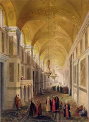 Haghia Sophia, plate 2: the narthex, engraved by Louis Haghe, published 1852