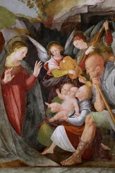 Adoration of the Shepherds with Musician Angels