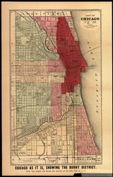 Chicago As It Is, Showing the Burnt District, from History of the Great Fires in Chicago and the West