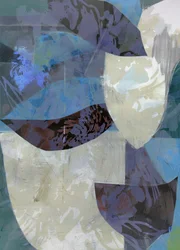Layered Indigo Shapes