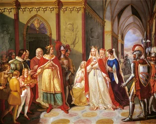 Tancred sending Constance of Hauteville back to her husband Henry IV, by Gennaro Maldarelli, Italy