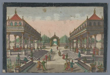 View of a Colonnade Leading to a Cypress Garden in Constantinople