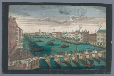 View of the Binnen-Amstel between the Blauwbrug and the Hogesluis in Amsterdam