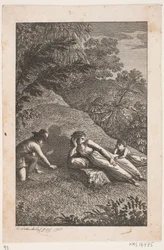 Reclining Woman with Boy and Girl in a Landscape