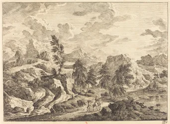 Landscape with the Rising Sun and a Rider with Attendant