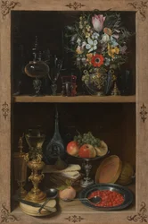 Cupboard with Fruit and Flowers