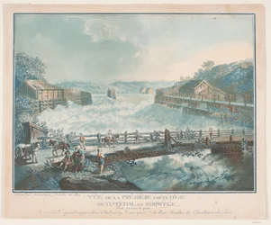 View of the First Waterfall of Tisteddal in Norway