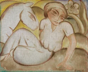 Woman with donkey