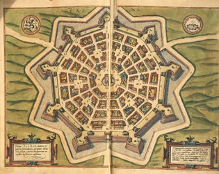 Map of Palmanova, engraving from Civitates Orbis Terrarum