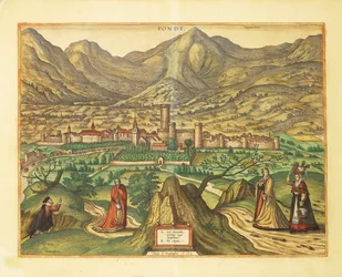 Map of Fondi, Lazio region from Civitates Orbis Terrarum