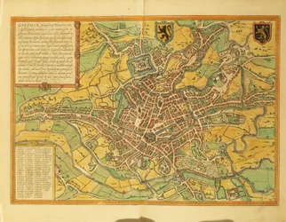 Map of Ghent, Gand from Civitates Orbis Terrarum
