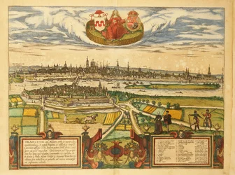 Map of Maastricht from Civitates Orbis Terrarum by Georg Braun