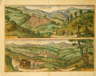 Map of Nocera and Castelnuovo from Civitates Orbis Terrarum by Georg Braun