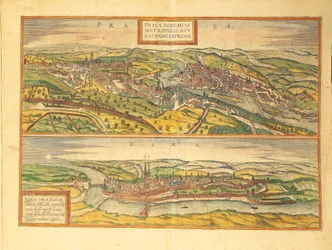 Prague and Cheb, Eger from Civitates Orbis Terrarum