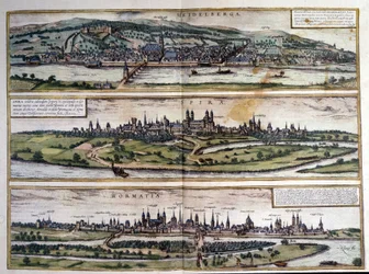 Views of three cities in Germany: Heidelberg, Spire, Worms