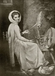Lady Hamilton as The Spinster, engraved by Thomas Cheesman, from 