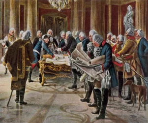 Frederick the Great Holds a War Council with His Generals, August 1756
