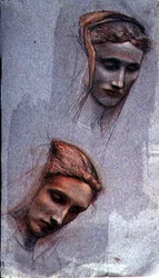 A study of the reclined head of a Lady