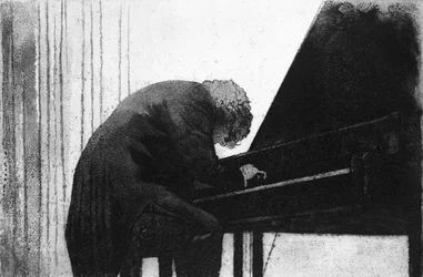John Ogdon at the Piano in the Great Hall, Exeter University, 1979