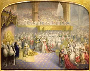 Her Most Gracious Majesty Queen Victoria receiving the Sacrament at her Coronation, 28th June 1838