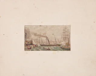Needle-box Print: The Royal Fleet in Kilkenny Bay (?)