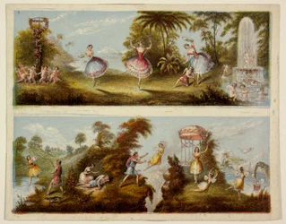 Pas de trois and Fairy Scenes (from Set of Needle Prints)