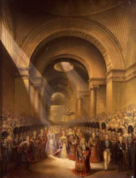 The Arrival of Her Most Gracious Majesty Queen Victoria at the House of Lords to Open Her First Parliament