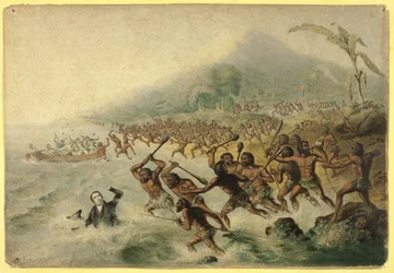 The Massacre of the Lamented Missionary, The Rev. J. Williams and Mr Harris