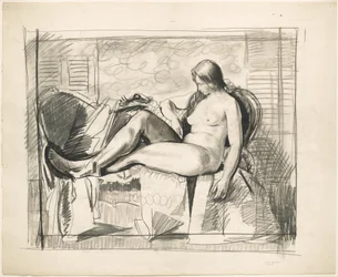 Study for Nude with Hexagonal Quilt
