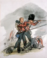Last stand of two Guardsmen in battle, 1854 circa