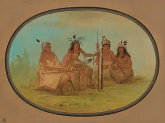 An Aged Ojibbeway Chief and Three Warriors
