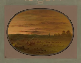 An Indian Encampment at Sunset, 1861-69