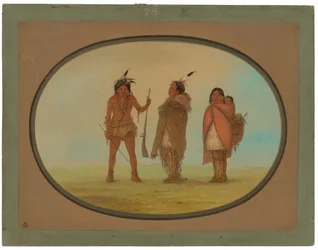 Arapaho Chief, His Wife, and a Warrior