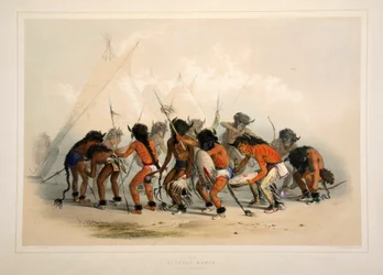 Buffalo Dance, pub. 1845 Colour Lithograph
