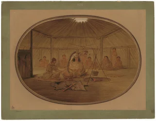Catlin Feasted by the Mandan Chief
