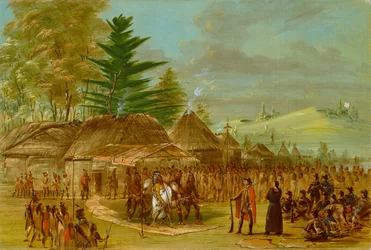 Chief of the Taensa Indians Receiving La Salle. March 20, 1682