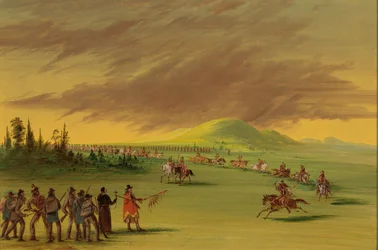 La Salle Meets a War Party of Cenis Indians on a Texas Prairie, April 25, 1686
