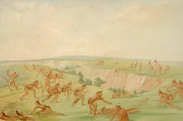 Mandan Attacking a Party of Arikara, 1832-1833