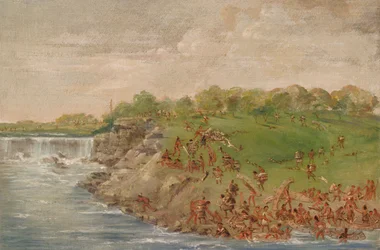 Ojibwa Portaging Around the Falls of St. Anthony